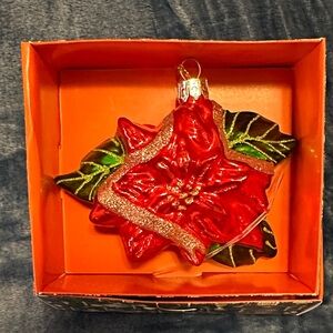 Festive Red Poinsettia Ornament
